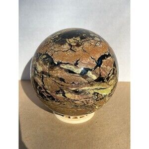 HUGE Volcano Agate Sphere 92.2 mm & over 2 lbs - Amazing UV Reaction